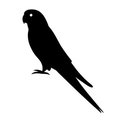 Silhouette of a parrot, showcasing its simple form and characteristic shape