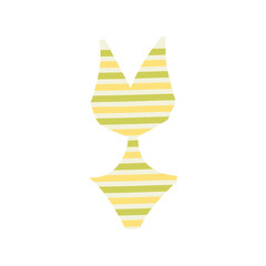 Cute swimwear for children. Fashionable Swimsuits and Bikini. Vector illustration 