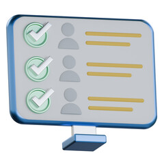 In-office attendance tracker 3D Icon colorful design
