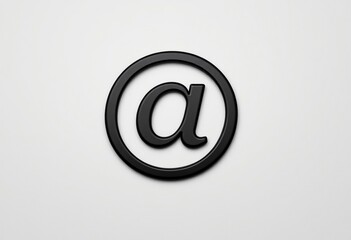 Black At Symbol Inside Circle On White Background email