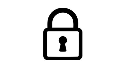 Black padlock icon with keyhole, security symbol, concept of data privacy, internet safety.