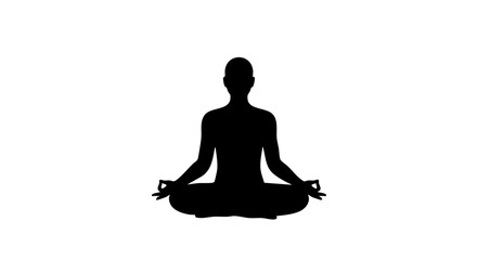Silhouette of a person meditating in a lotus position.