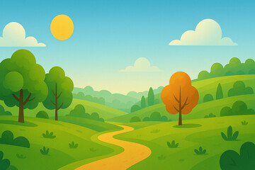 Obraz premium summer landscape with trees