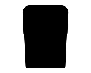 Simple black silhouette of a tall rectangular trash bin with round corners