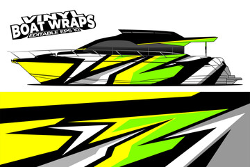 Graphic boat vinyl wrap sticker design