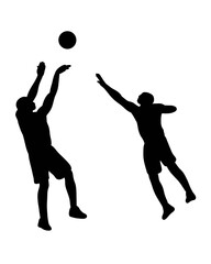 three point shot basketball player silhouette in black