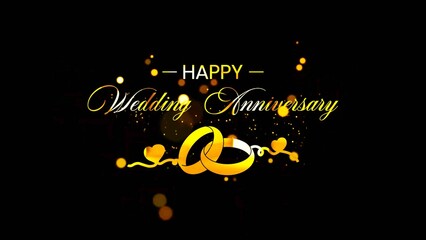Luxury golden Happy Wedding Anniversary design concept, template for poster, cover, banner, social media