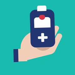 Smart Health Device on Doctor s Hand Vector Illustration