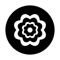 flower icon on black circle