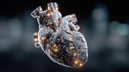 3d render artificial human heart