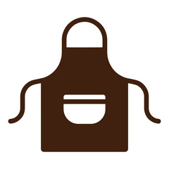 Simple icon illustration of a brown apron design for cooking or kitchen themes