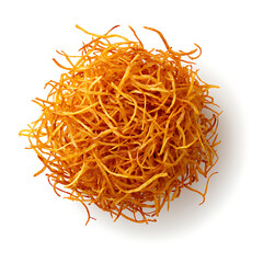 Fototapeta premium Heap of Bright Orange Shredded Carrot