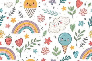 Naklejka premium easter seamless pattern