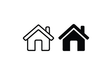 Home Icons Representing Connection and Belonging Two Styles Illustrating Choice