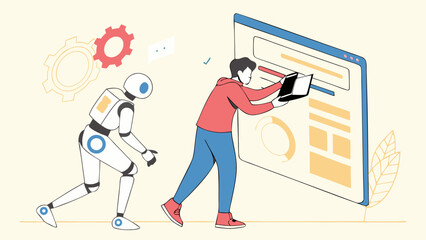 Human Collaborating With a Robot to Enhance Web Design Interface and