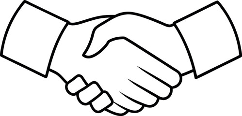 handshake outline  vector, handshake coloring book page,  handshake symbol