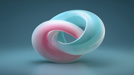 Intertwined, abstract shapes in pastel colors.