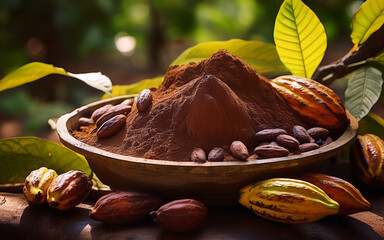 cocoa beans and chocolate