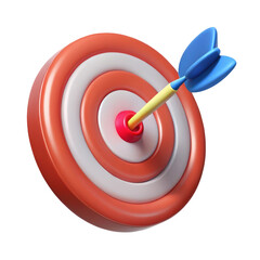 dart arrow on target dartboard Isolated on Transparent white background, clipping path