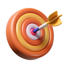 dart arrow on target dartboard Isolated on Transparent white background, clipping path