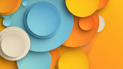 Abstract layered circles in pastel colors
