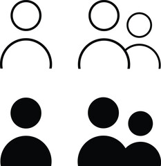 People Icon Collection – Flat User, Group, and Avatar Symbols for Web and App Design