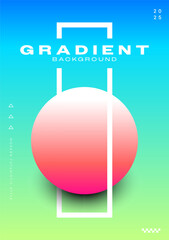 Abstract colorful gradient circle background with thick line border modern futuristic art style. Design element can be used for backdrop, wallpaper, print, magazine, book cover, vector illustration