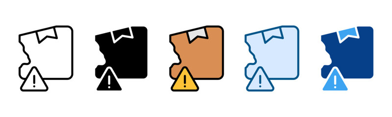 Defective Packaging Icon Set Multiple Style