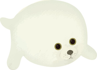 Vector illustration of a cute plush sea lion — ideal for baby cards, nursery art, and children’s party invites.