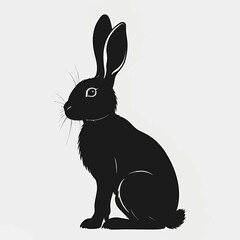 Obraz premium black rabbit vector illustration