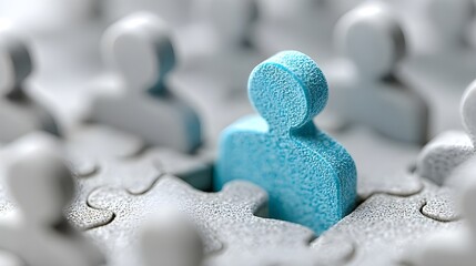 Blue Figurine in Jigsaw Puzzle: Finding the Right Fit