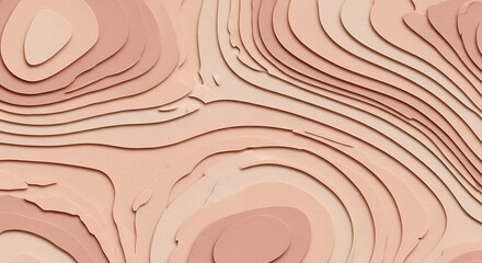 Abstract, textured, layered design in muted peach tones, resembling a topographic map or landscape.