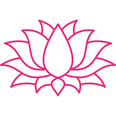 Lotus Flower Line Icon