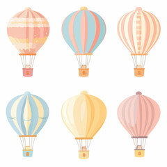 Hot air balloon vector diagram