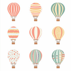 Hot air balloon vector diagram