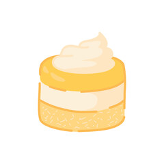 A colorful set of hand-drawn dessert and pastry illustrations in a flat style. This collection includes various sweet Perfect for food-themed projects, culinary content, and bakery branding