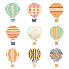 Hot air balloon vector diagram