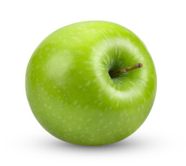 Fresh green apple on transparent png ((Image from camera)