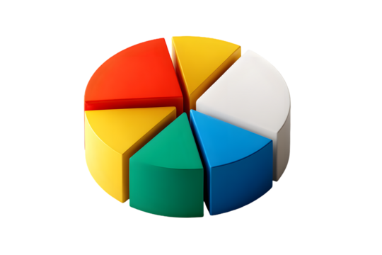 Colorful pie chart graphic design.