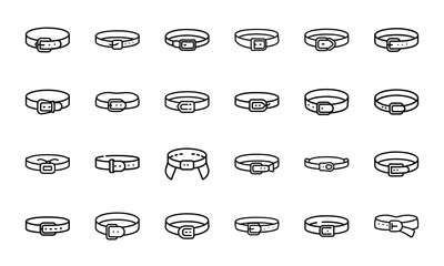Outline Icon Set of Clothing and Accessories for Men, Women, and Children – Fashion Apparel Collection Including Shoes, Hats, Bags, Belts, and More – Minimal Line Art Style for Web, App, and Print Us