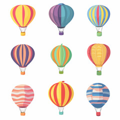 Hot air balloon vector diagram