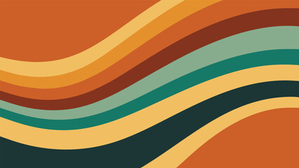 Retro wavy stripes in warm earthy tones and teal