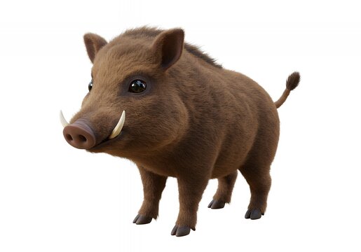 Adorable little wild boar looking curious, perfect for children's books or animal conservation projects