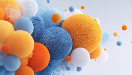 Abstract 3D spheres in varying sizes and colors