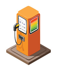Orange EV Charging Station Digital Cable
