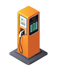 Orange EV Charging Station Screen Cable