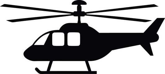helicopter silhouette vector, helicopter black icon, helicopter isolated