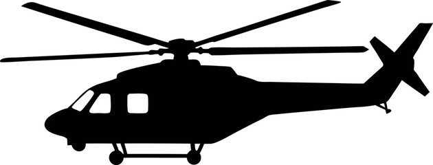 helicopter silhouette vector, helicopter black icon, helicopter isolated