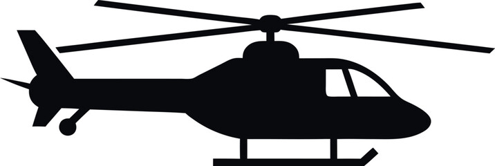 helicopter silhouette vector, helicopter black icon, helicopter isolated