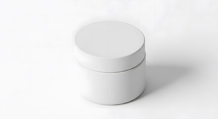White Cosmetic Jar Mockup Isolated on White Background
